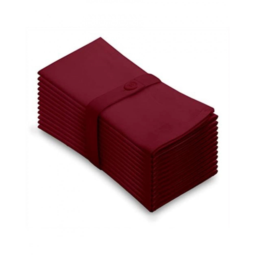 Amfyn Solid Cotton Napkins Sets (Maroon)