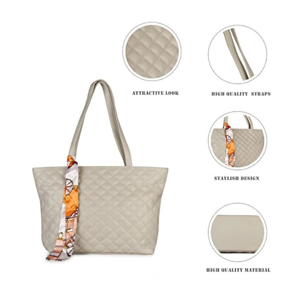 Fashion Women's Polyurethane Textured Shoulder Bag (Grey)