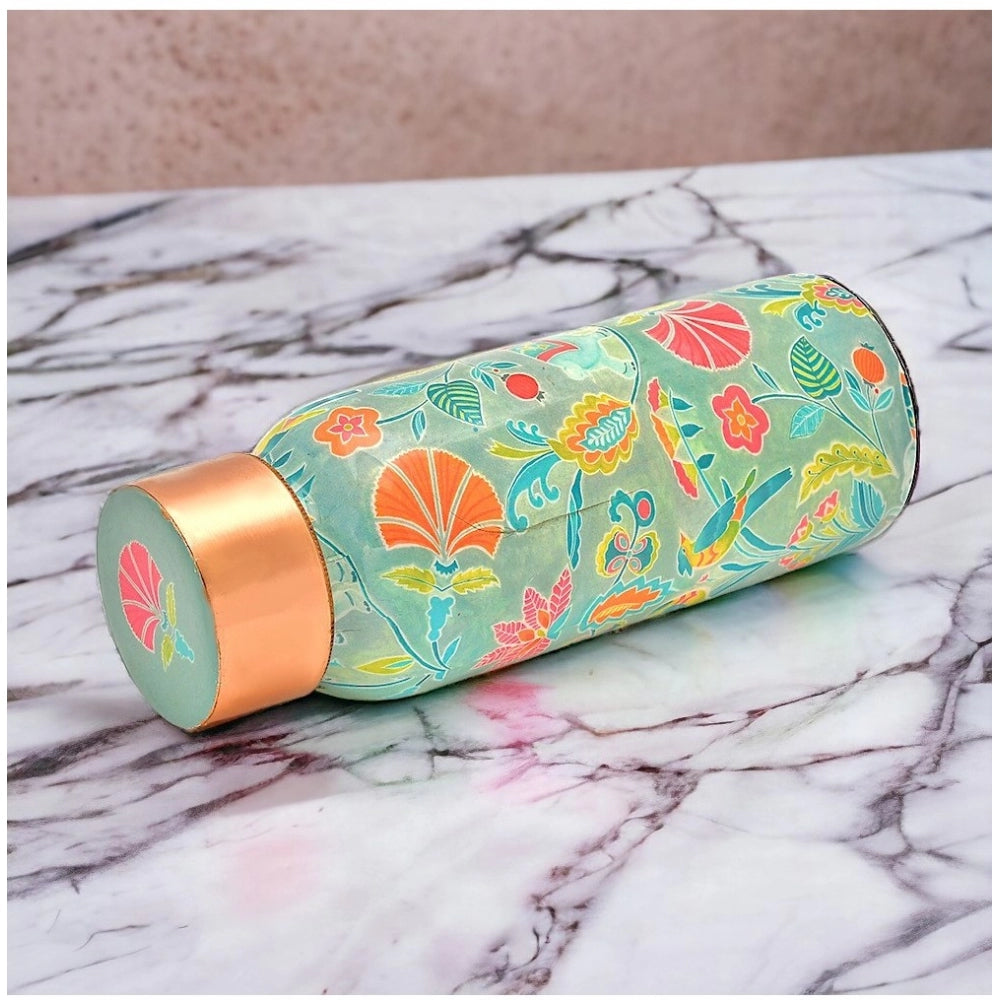 Amfyn Copper Orio Printed Water Bottle 500 Ml (Green)