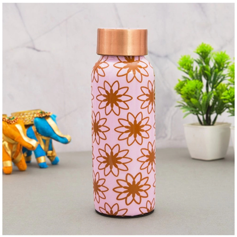Amfyn Copper Aesthetic Pink Floral Water Bottle 500 Ml (Pink)