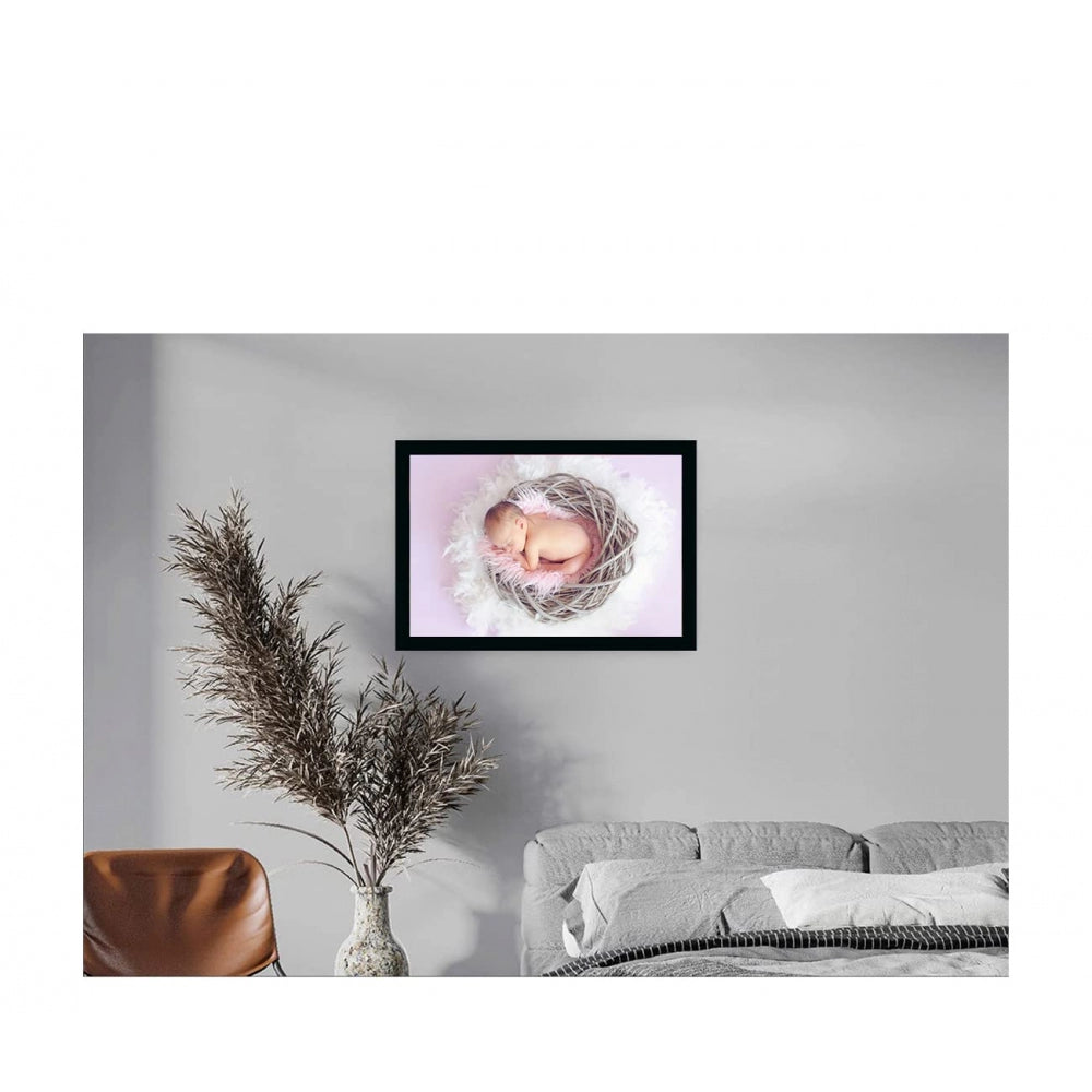 Fashion Baby Photo Painting with Synthetic Photo Frame (Multicolor)