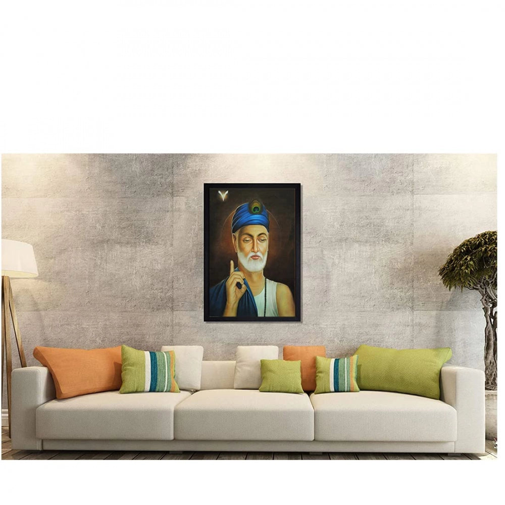 Amfyn Sant Kabir Das Painting with Synthetic Photo Frame (Multicolor)