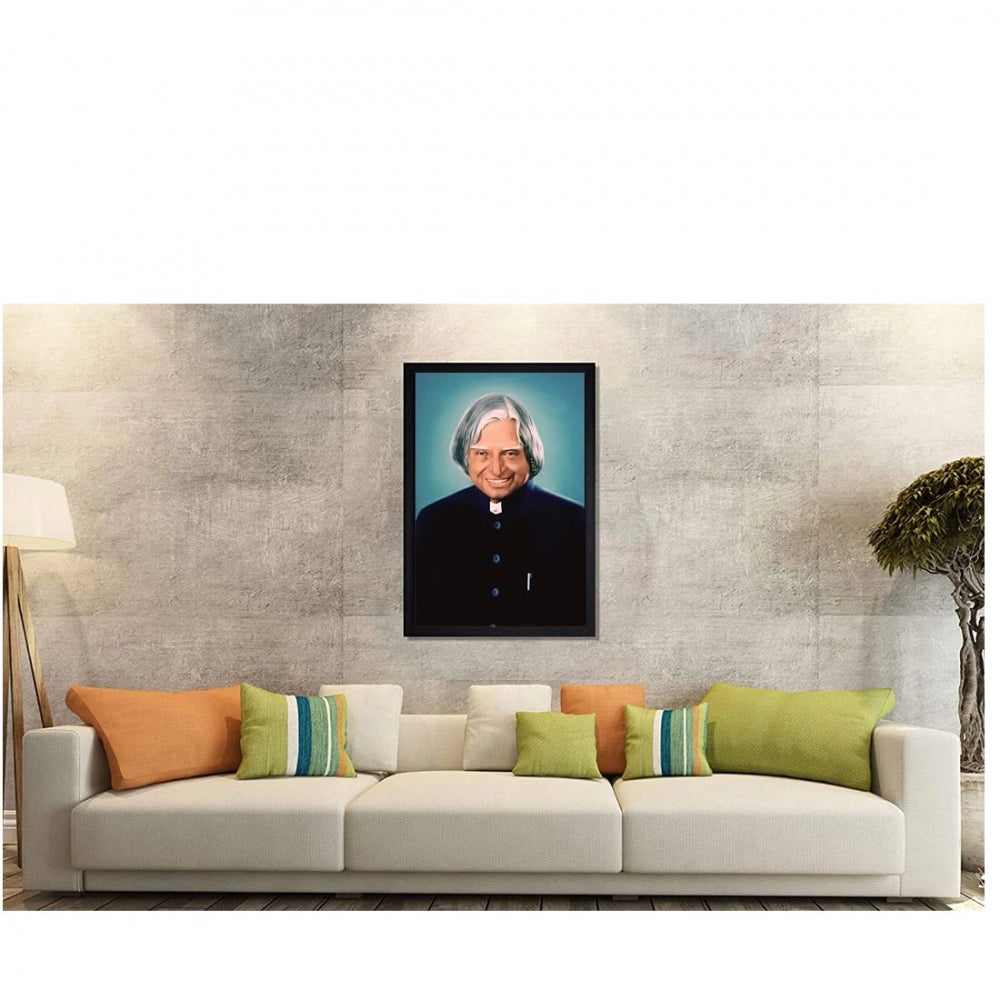 Amfyn A P J Abdul Kalam Painting with Synthetic Photo Frame (Multicolor)