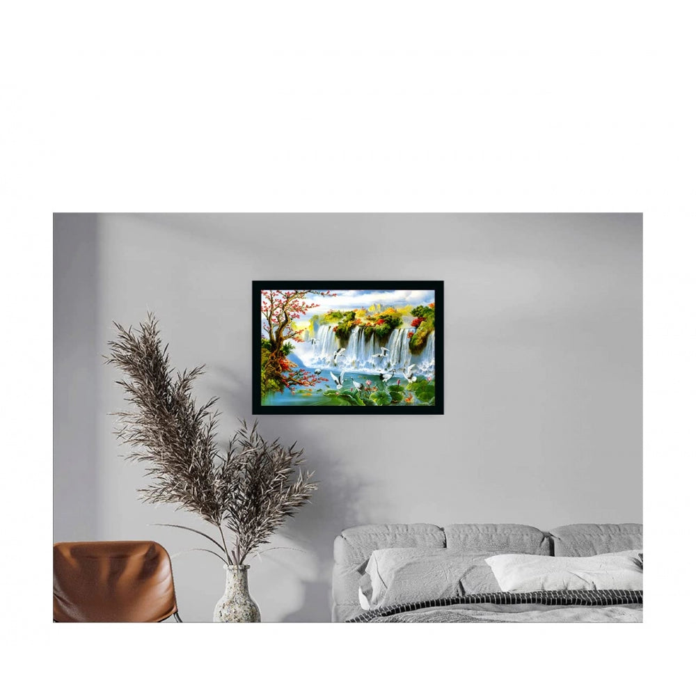 Amfyn Natural Scenery Painting with Synthetic Photo Frame (Multicolor)