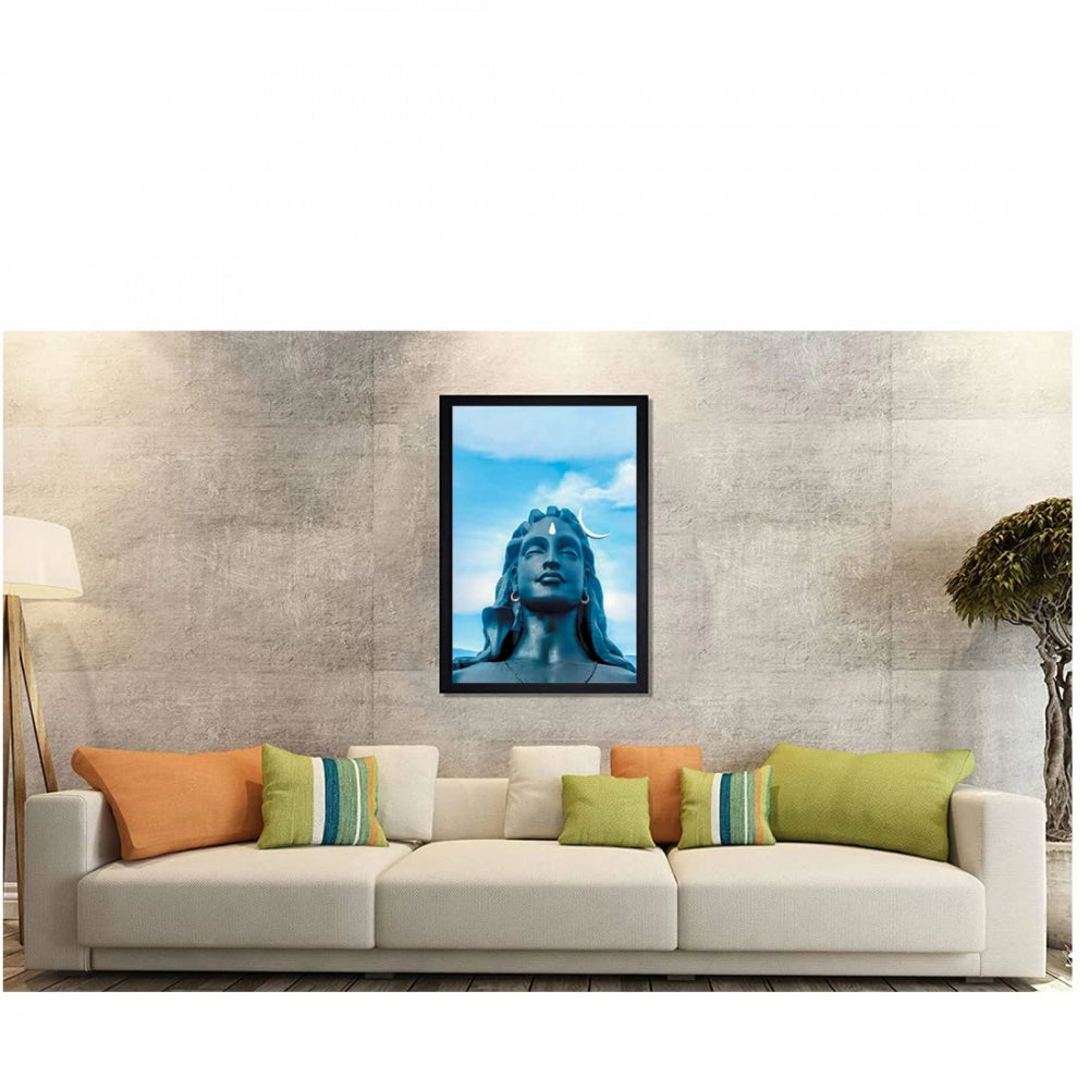 Amfyn Adiyogi Mahakal Painting with Synthetic Photo Frame (Multicolor)