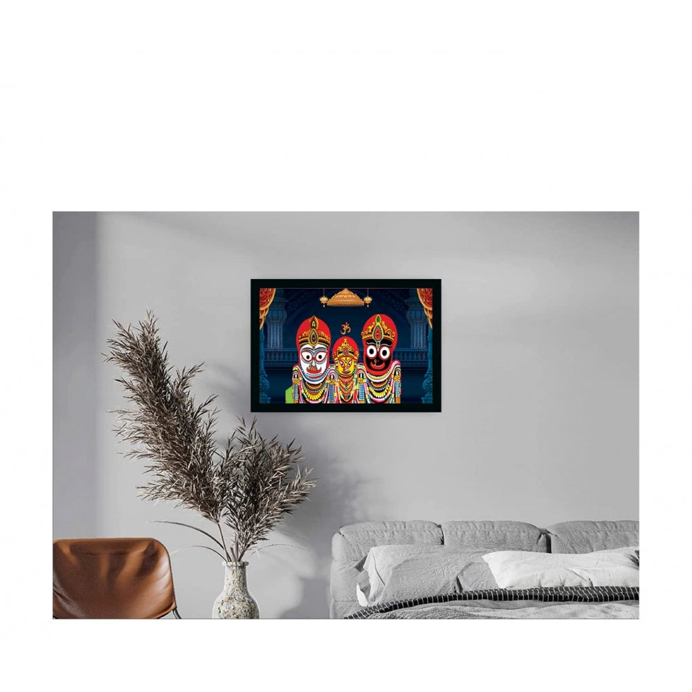 Amfyn Jagannath Painting with Synthetic Photo Frame (Multicolor)