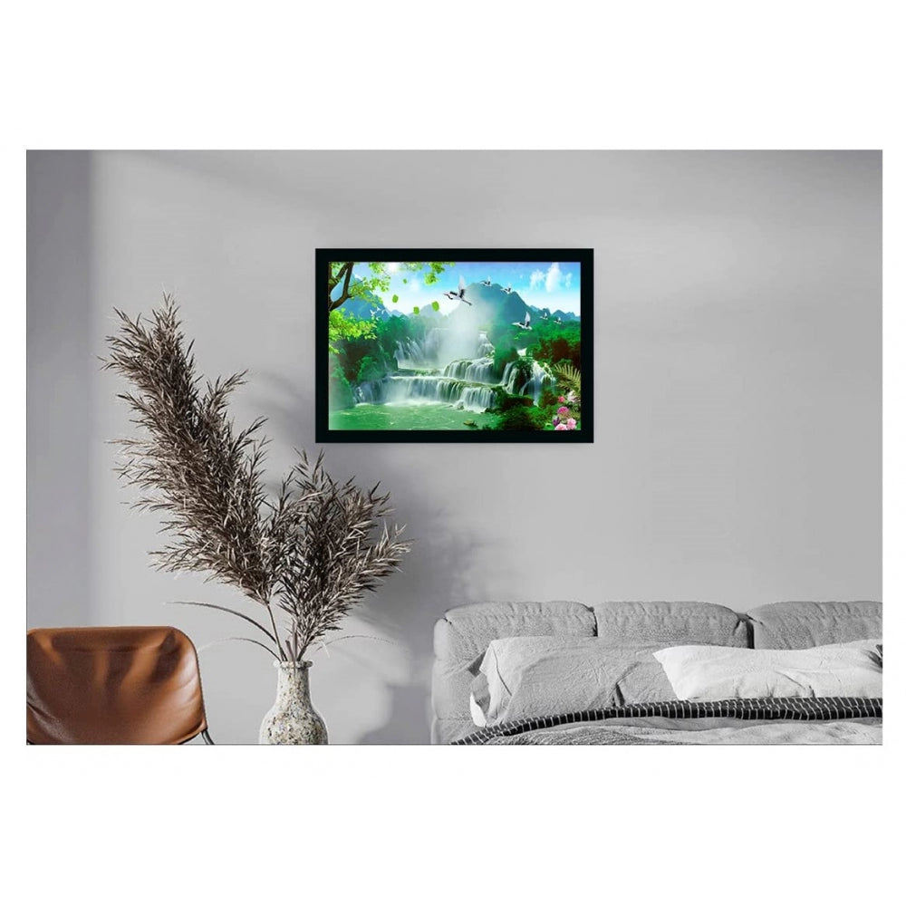 Amfyn Natural Scenery Painting with Synthetic Photo Frame (Multicolor)