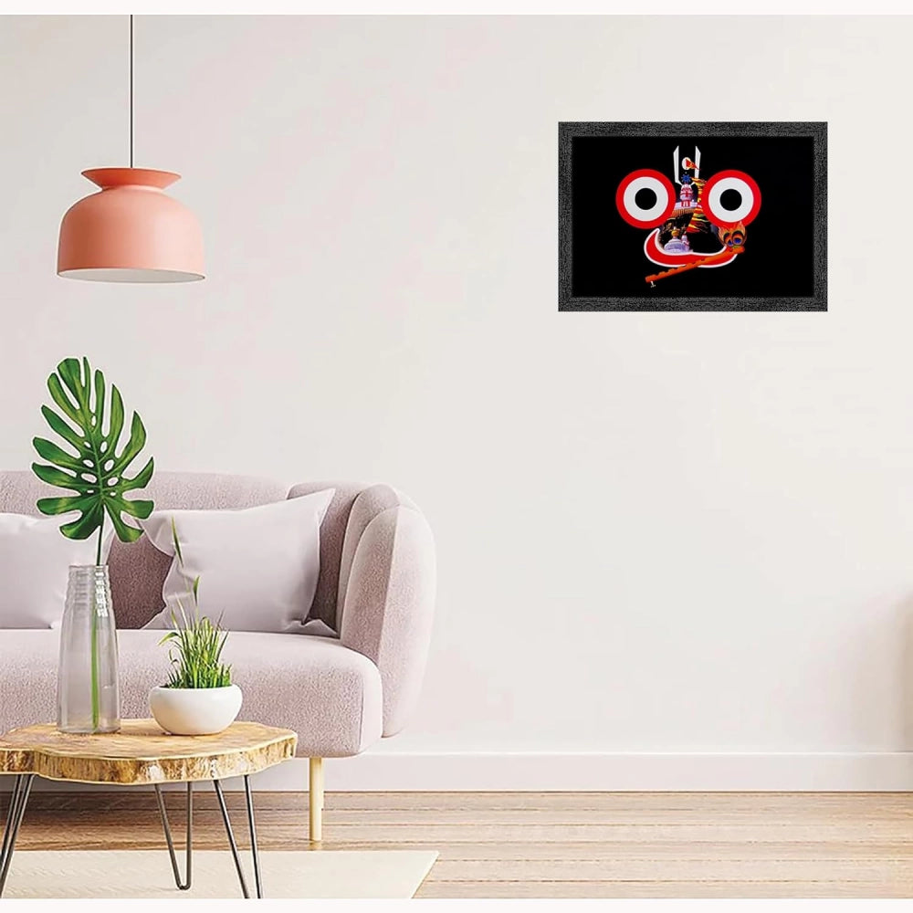 Amfyn Jagannath Photo Painting with Synthetic Photo Frame (Multicolor)