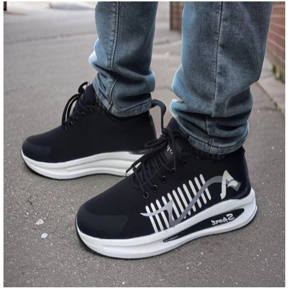 Amfyn Men's Solid Synthetic Casual Shoes (Blue)