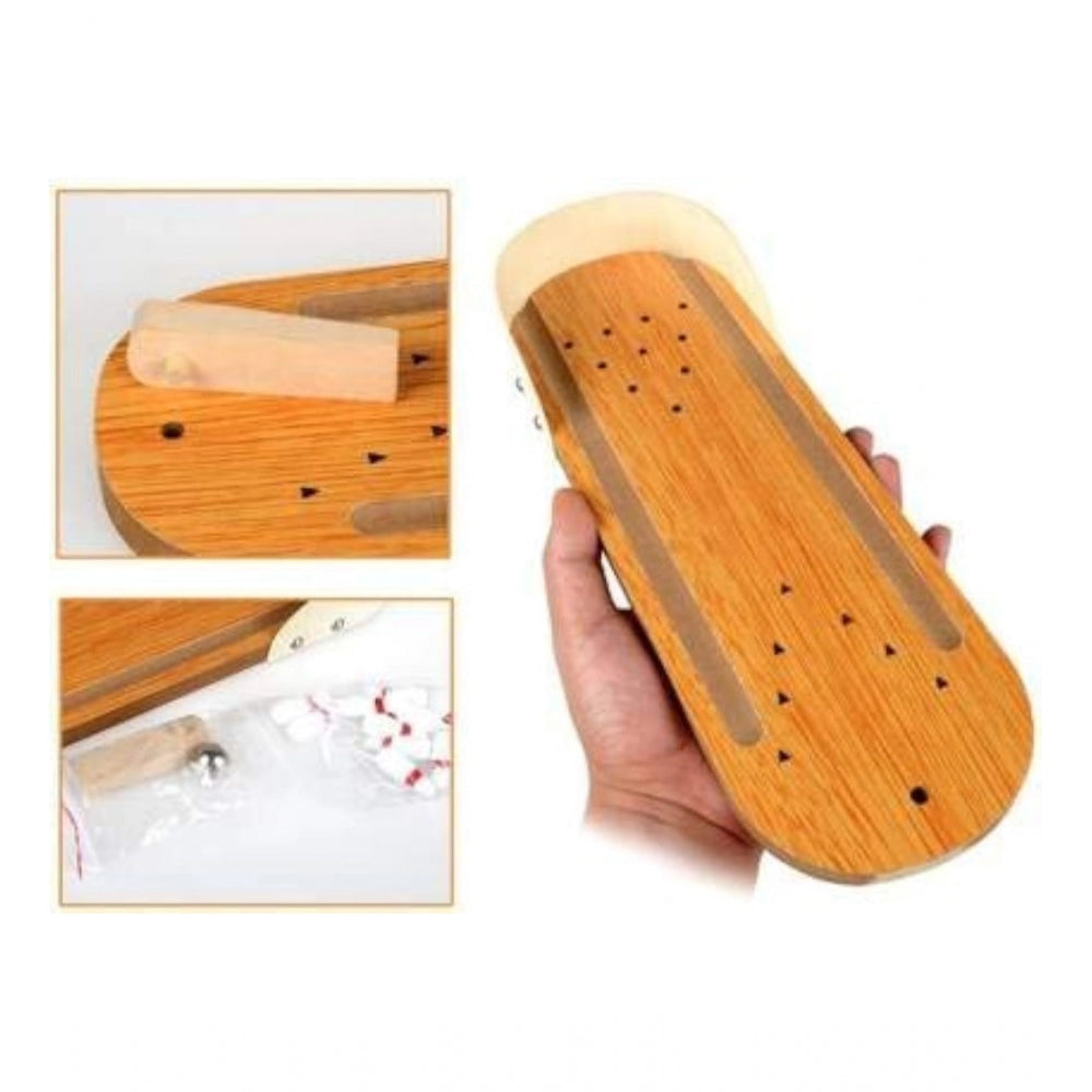 Amfyn Wood Mini Fun Wooden Bowling Game (Wood Color)