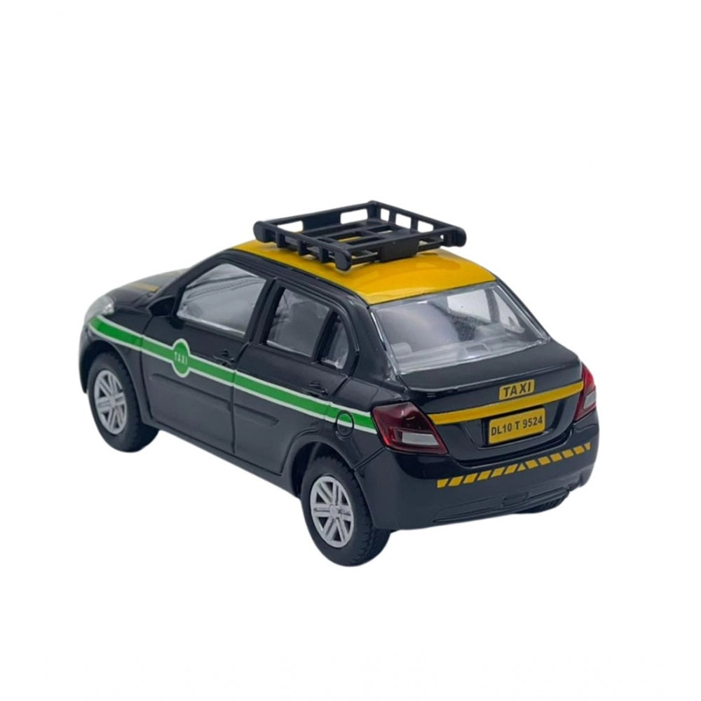 Amfyn Plastic Ola Uber Swift Taxi Model Openable Doors Pull Back Action Car For Kids (Black)