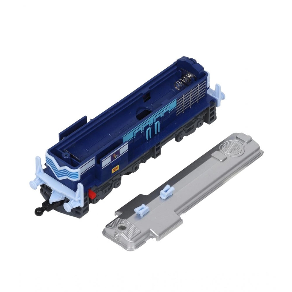 Amfyn Plastic Passenger Train Set With Tracks For Kids (Blue)