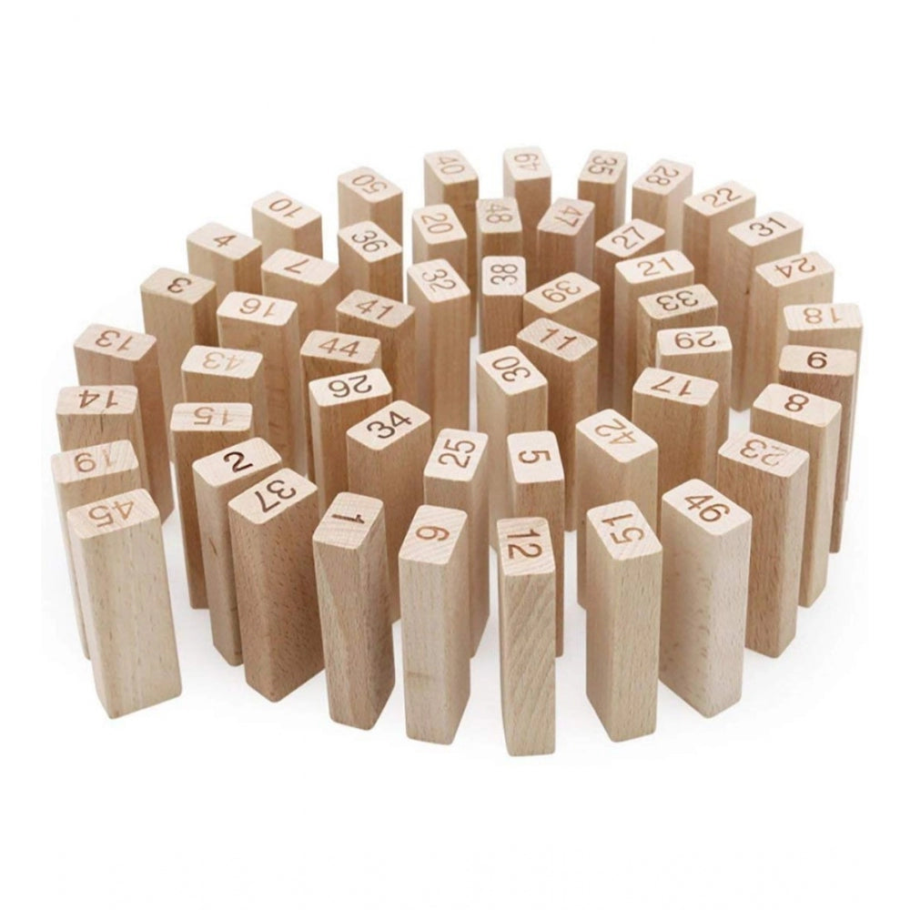 Amfyn Plastic 48 Pcs 3 Dice Challenging Wooden Blocks Board Games (Wood Color)