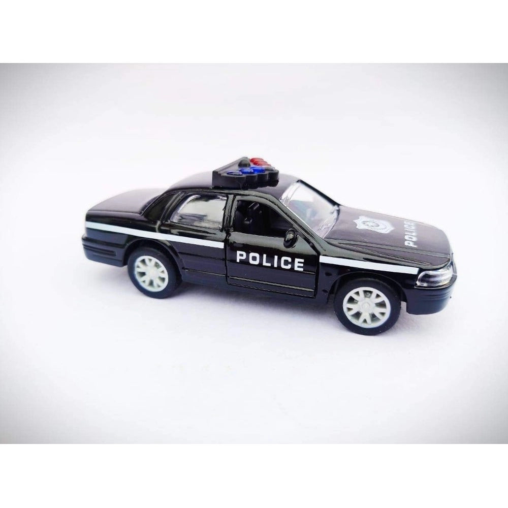Amfyn Plastic Diecast Metal Pullback Police Car (Red)