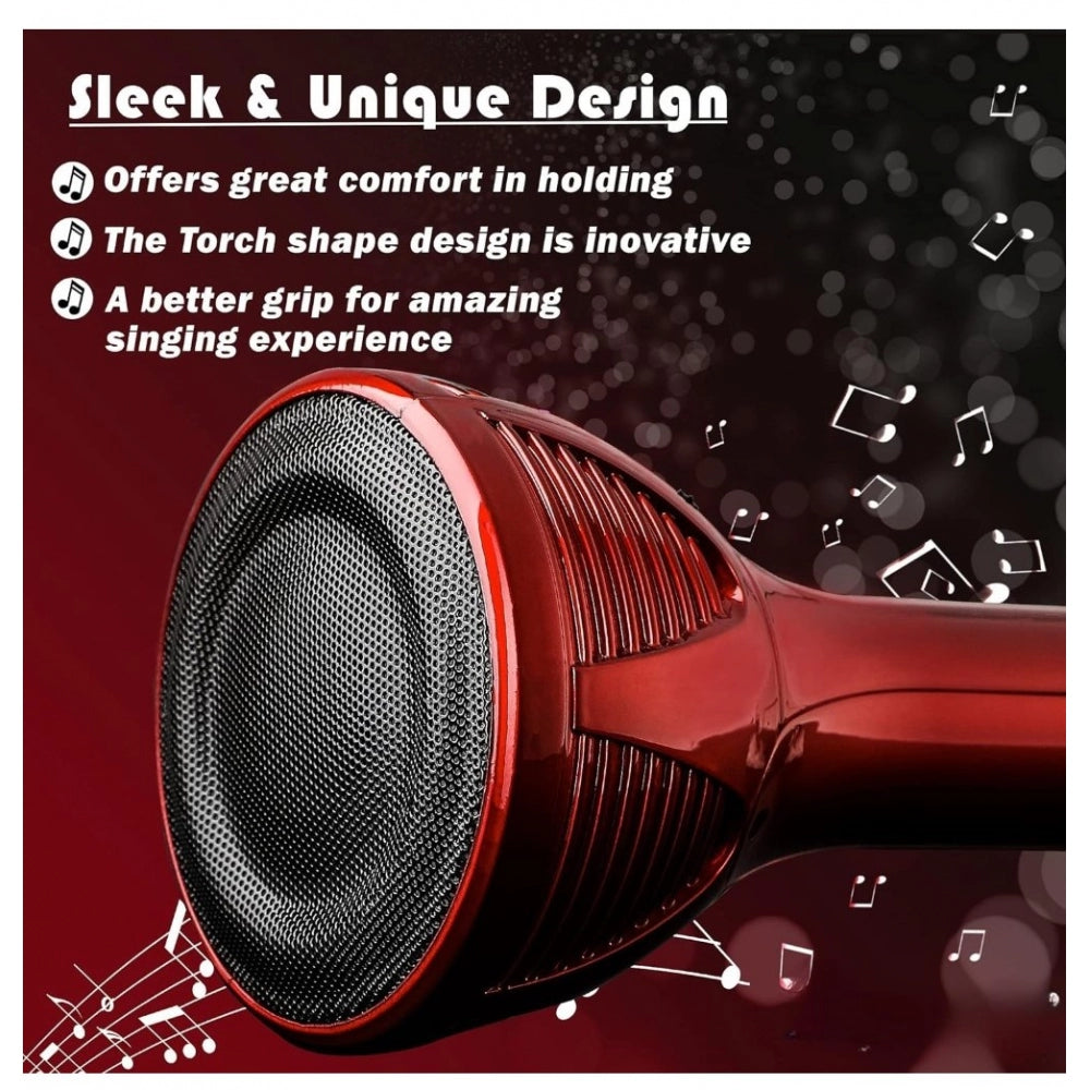 Amfyn Plastic Handheld MultiFunction Mic With Microphone Speaker (Black)