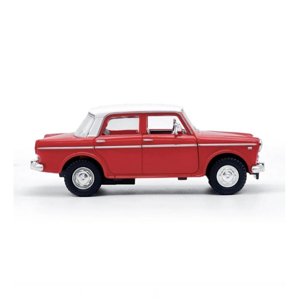 Amfyn Plastic Toy Model Fiat Openable Doors Pull Back Action Collectible Car (Red)