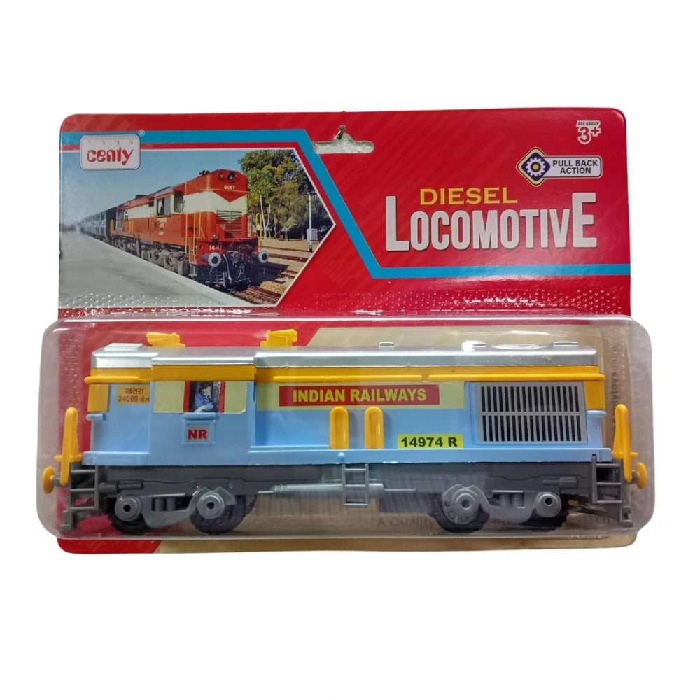Amfyn Plastic 8 Wheels Engine With Pull Back Action Train (Multicolor)
