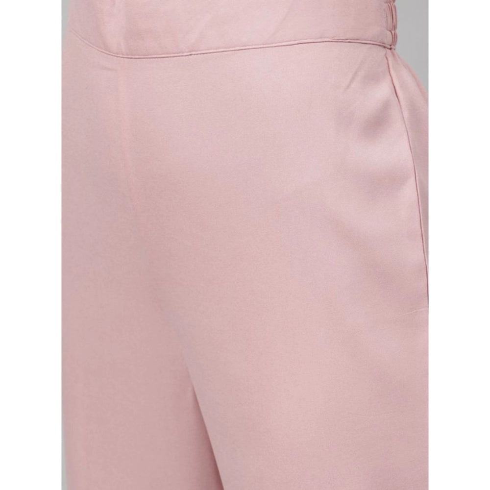 Amfyn Women's Casual 3-4Th Sleeve Ethnic Motifs Rayon Kurti And Pant Set (Maroon)