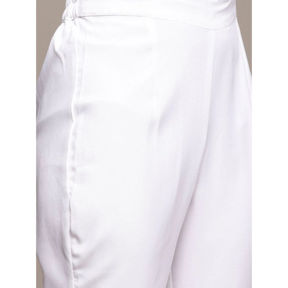 Amfyn Women's Casual 3-4Th Sleeve Ethnic Motifs Rayon Kurti And Pant Set (Sky Blue)