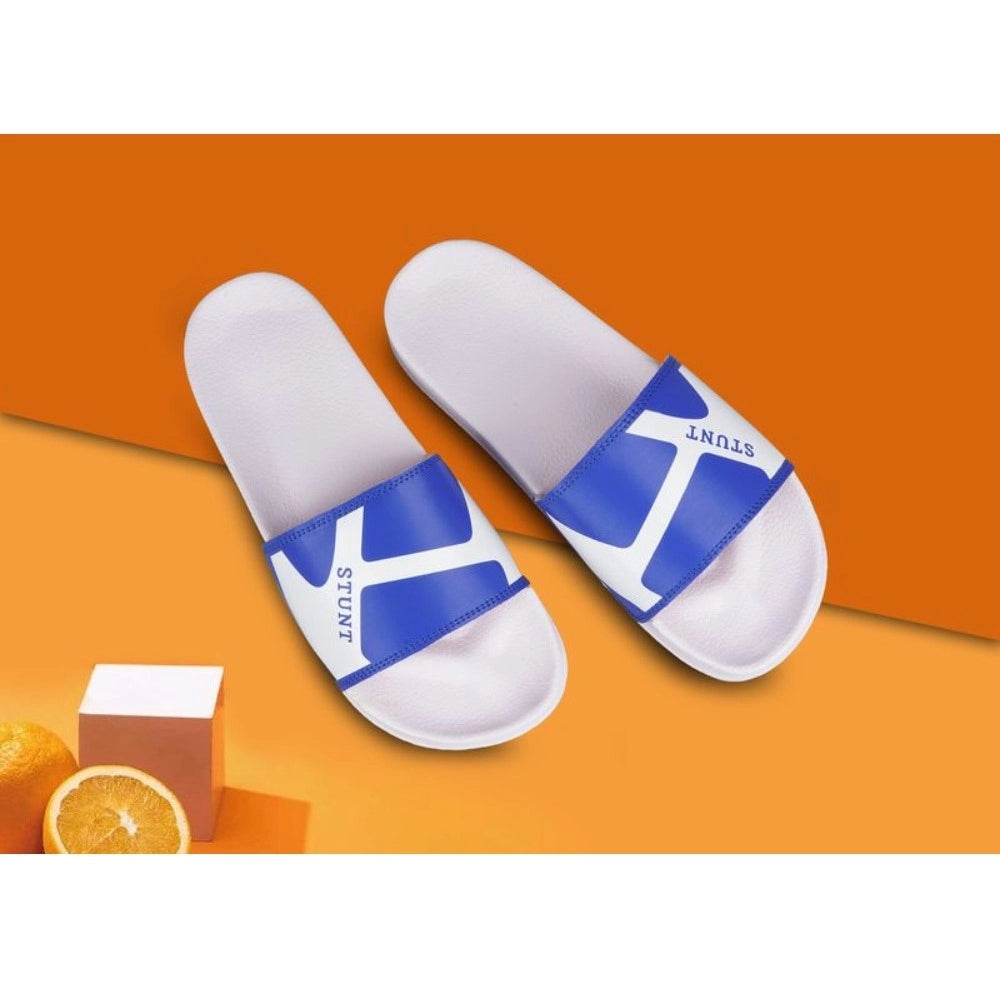 Fashion Men's Rubber Comfortable Flip-Flops and Slippers (Blue)