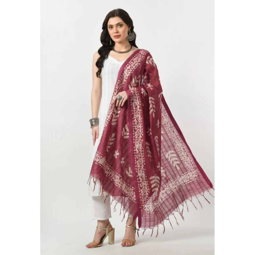 Amfyn Women's Cotton Printed Dupatta (Levender, Length: Free Size)