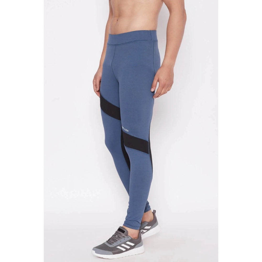 Amfyn Men's Printed Polyester Tights (Blue)