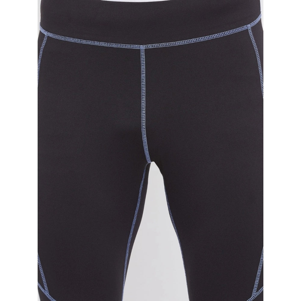 Amfyn Men's Solid Polyester Tights (Black)