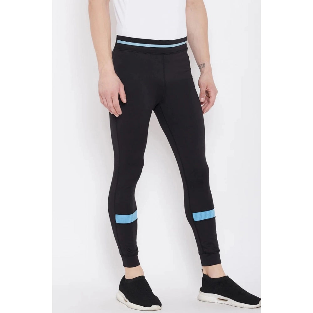 Amfyn Men's Solid Polyester Tights (Black)