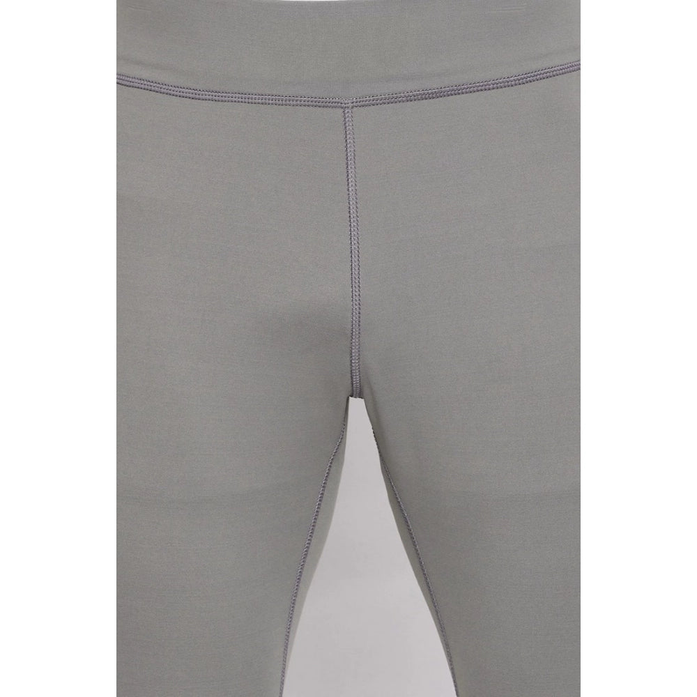 Amfyn Men's Solid Polyester Tights (Grey)