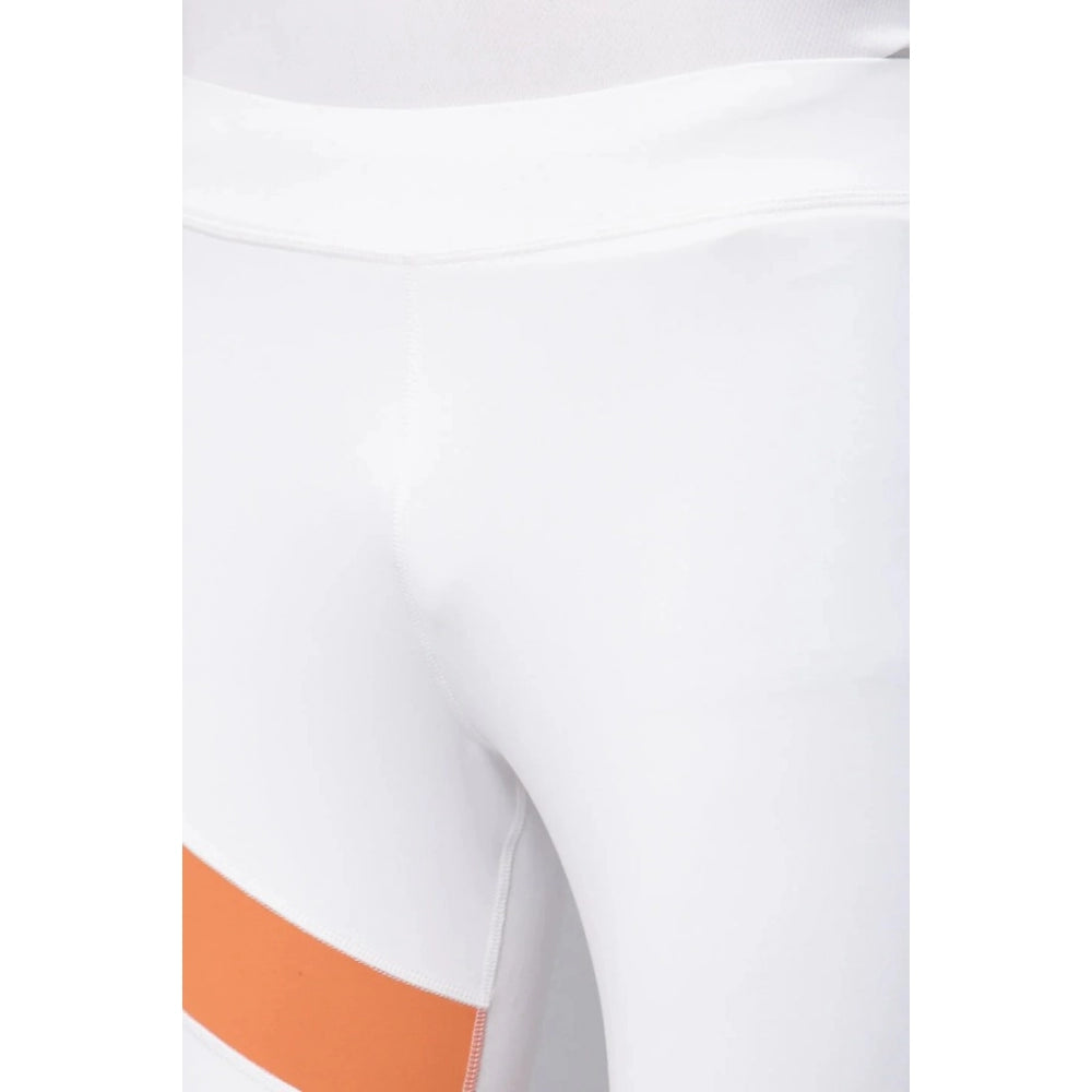 Amfyn Men's Striped Polyester Tights (White Orange)