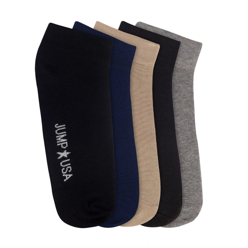 Amfyn Men's Printed Cotton Spandex Ankle Length Socks (Assorted)