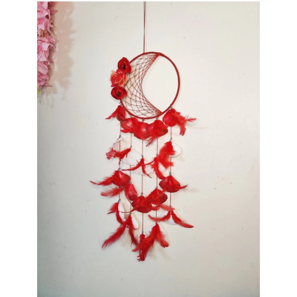 Amfyn Feather Shellkrafts Home Decor (Red)