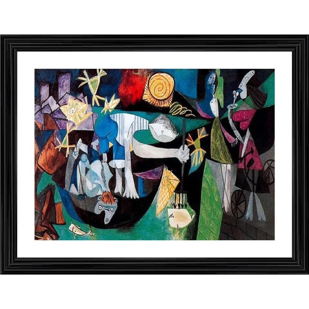 Amfyn Night Fishing at Antibes 1939 Painting With Wood Photo Frame (Multicolor)