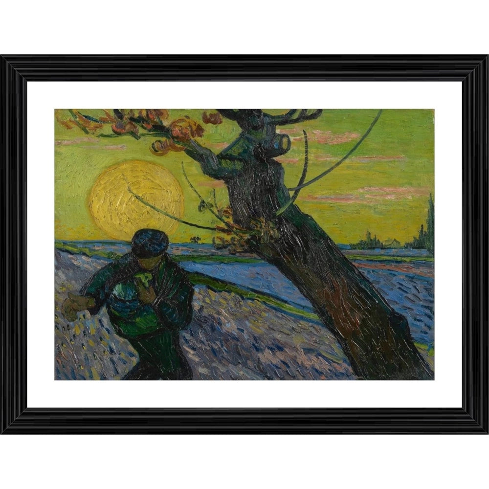 Amfyn The Sower 1888 Painting With Wood Photo Frame (Multicolor)