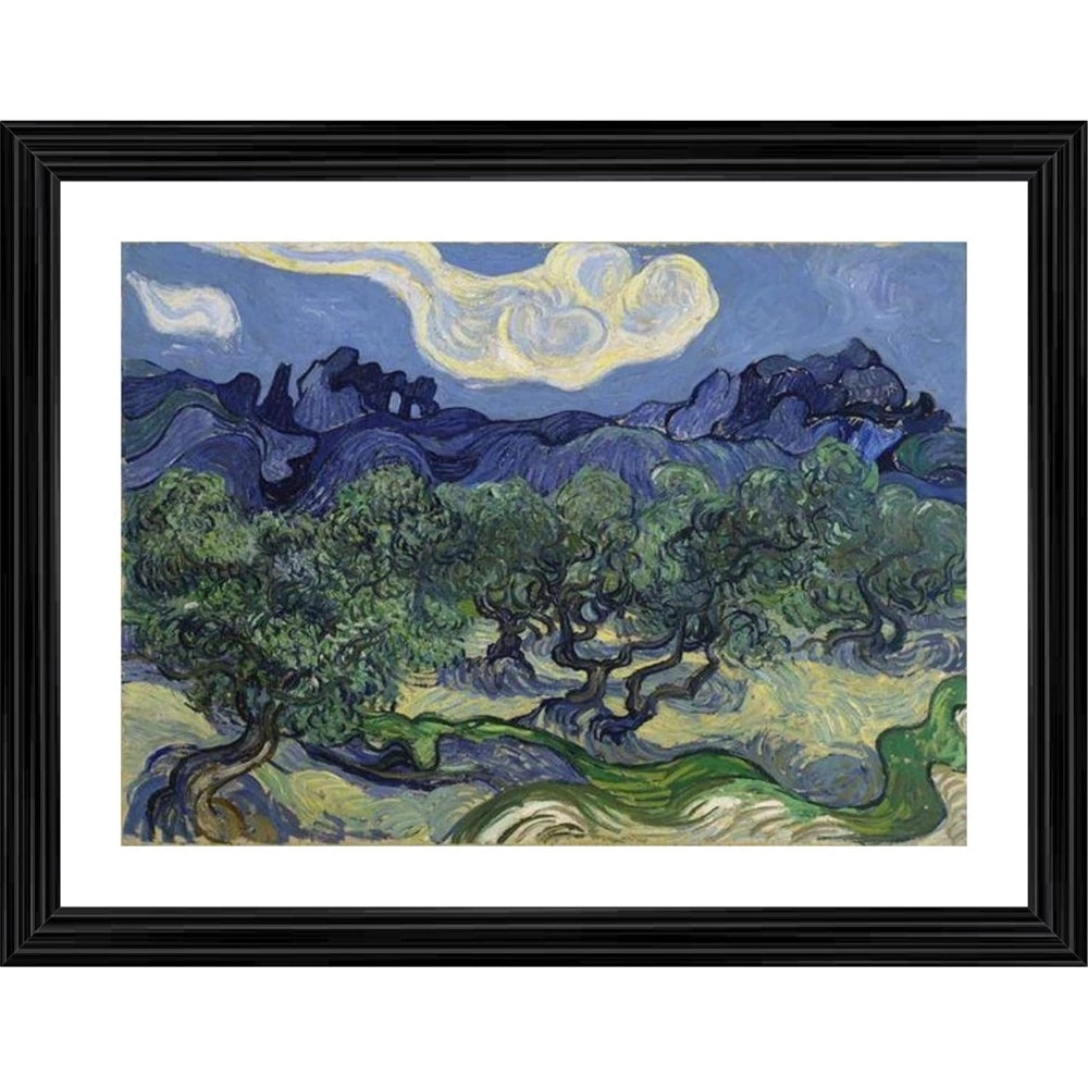 Amfyn Olive Trees 1889 Painting With Wood Photo Frame (Multicolor)