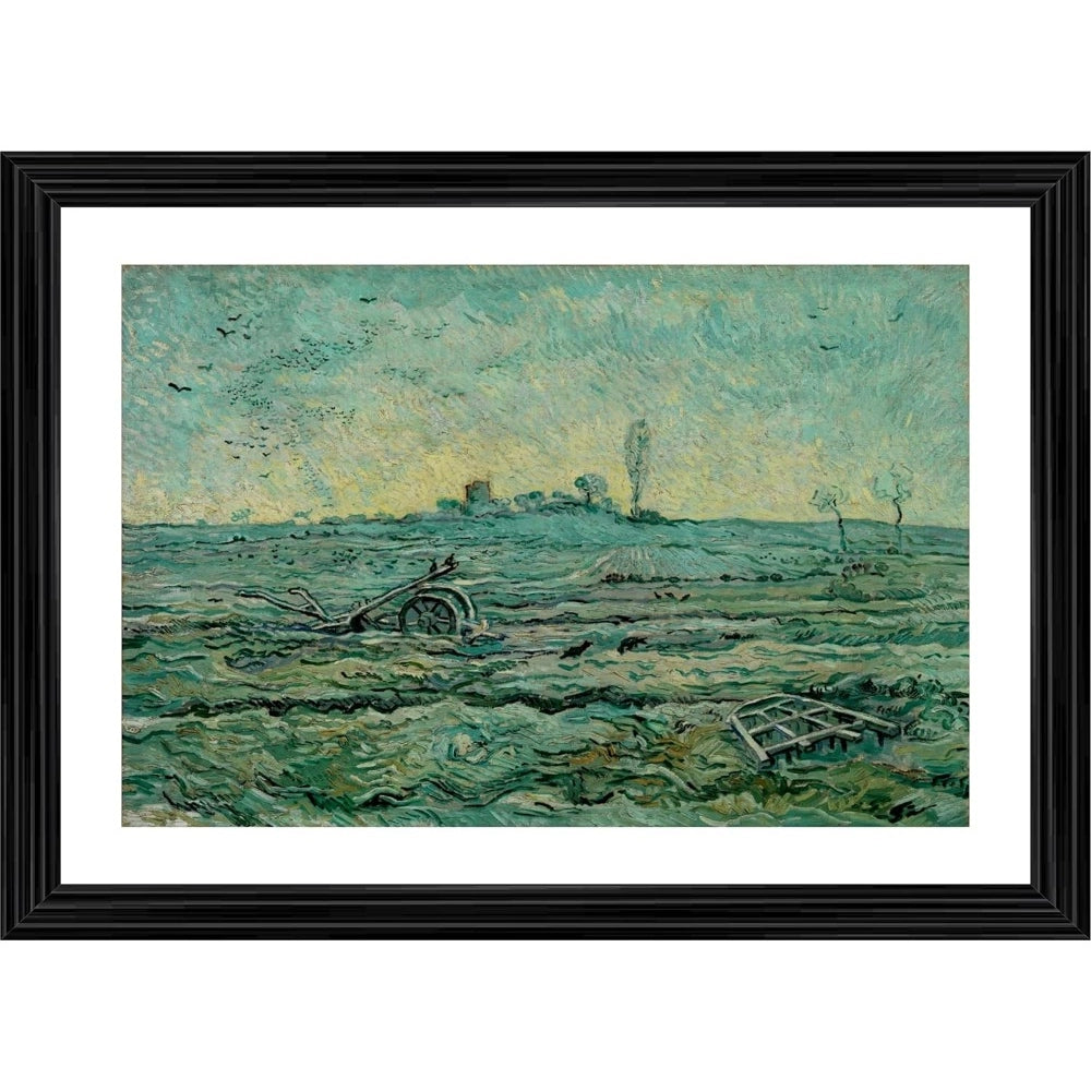 Amfyn Snow Covered Field with a Harrow 1890 Painting With Wood Photo Frame (Multicolor)