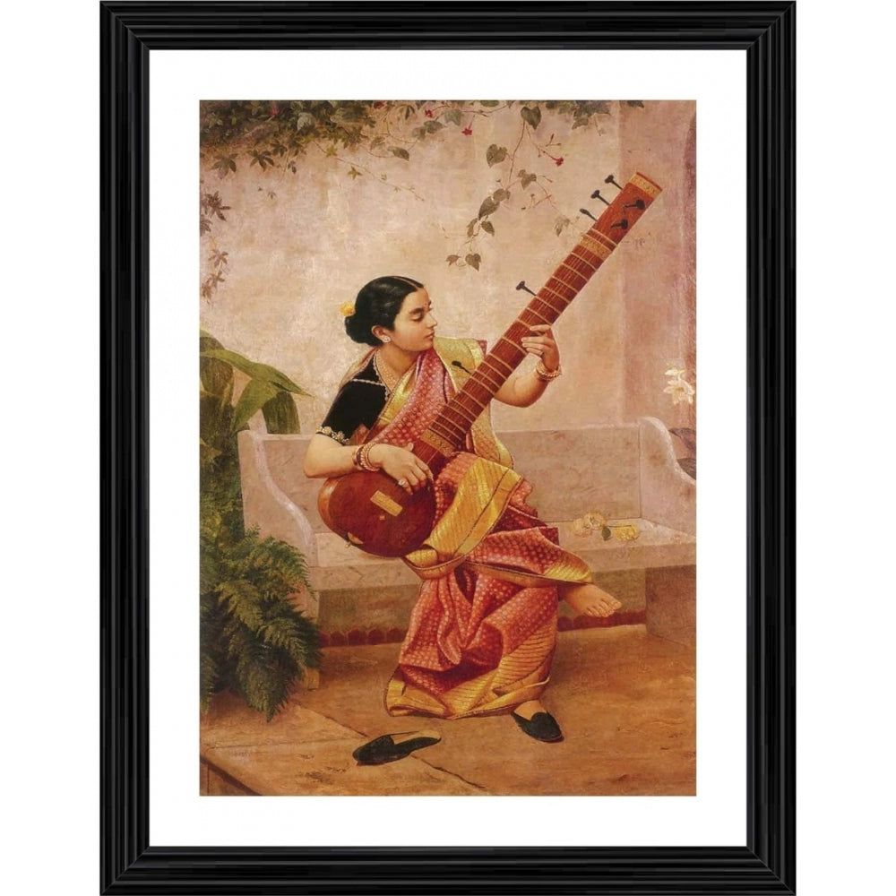 Amfyn Kadambari 1890 Painting With Wood Photo Frame (Multicolor)