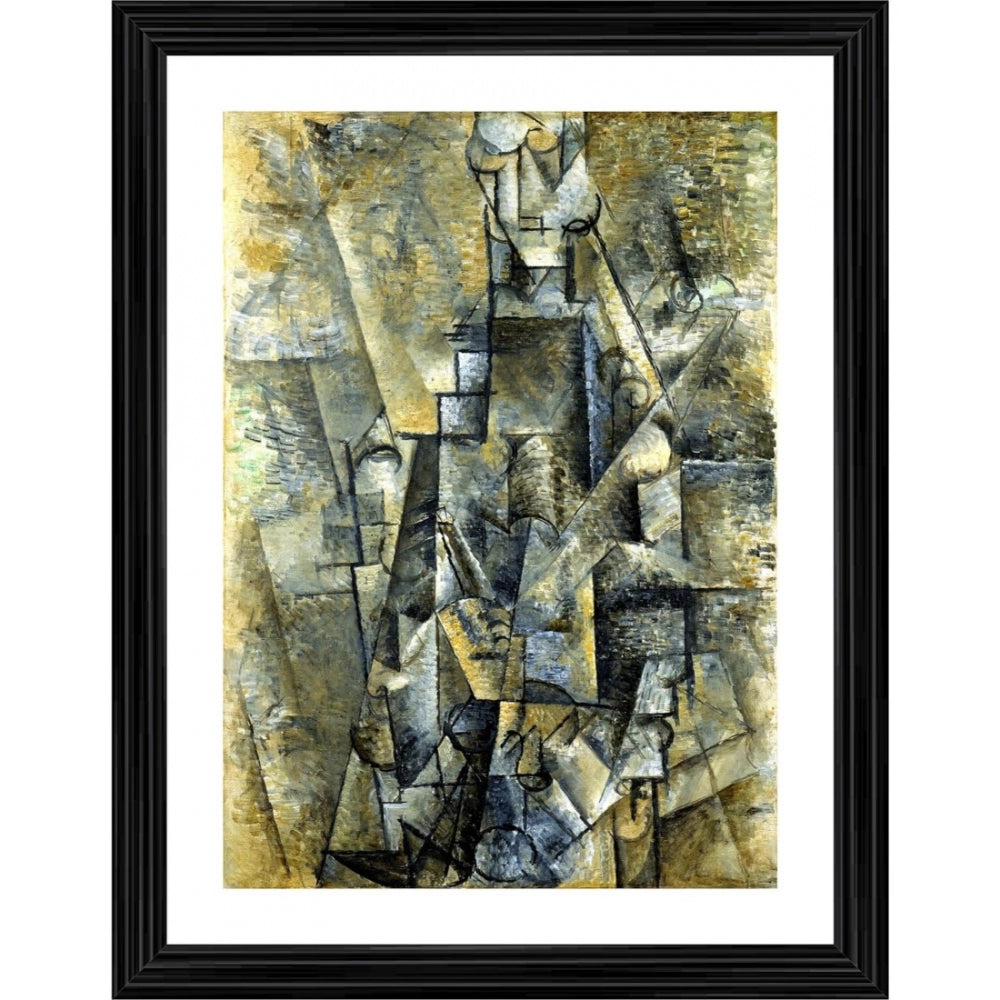 Amfyn Man with a Clarinet 1911 Painting With Wood Photo Frame (Multicolor)