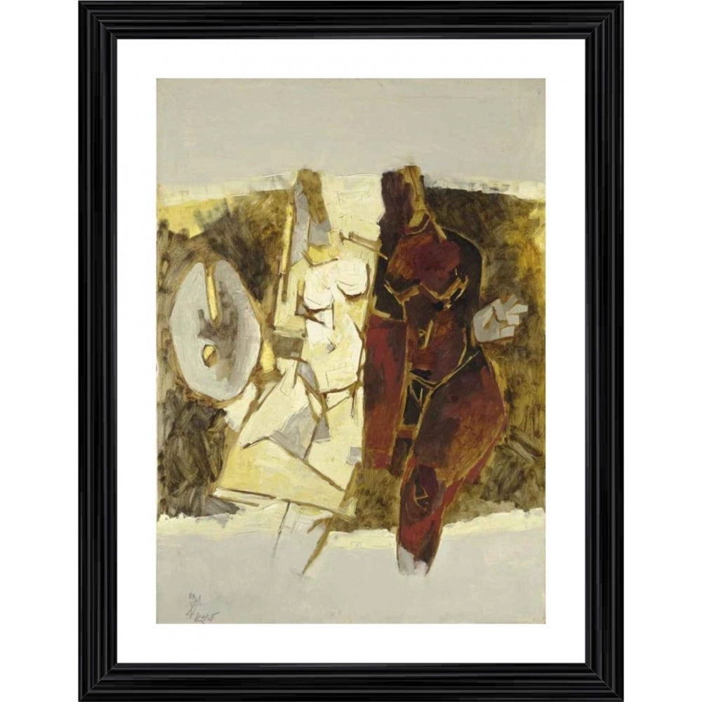 Amfyn Kobra 1968 Painting With Wood Photo Frame (Multicolor)