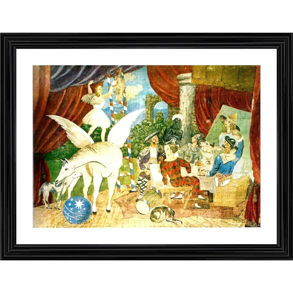 Amfyn Theatre Curtain for Parade 1931 Painting With Wood Photo Frame (Multicolor)