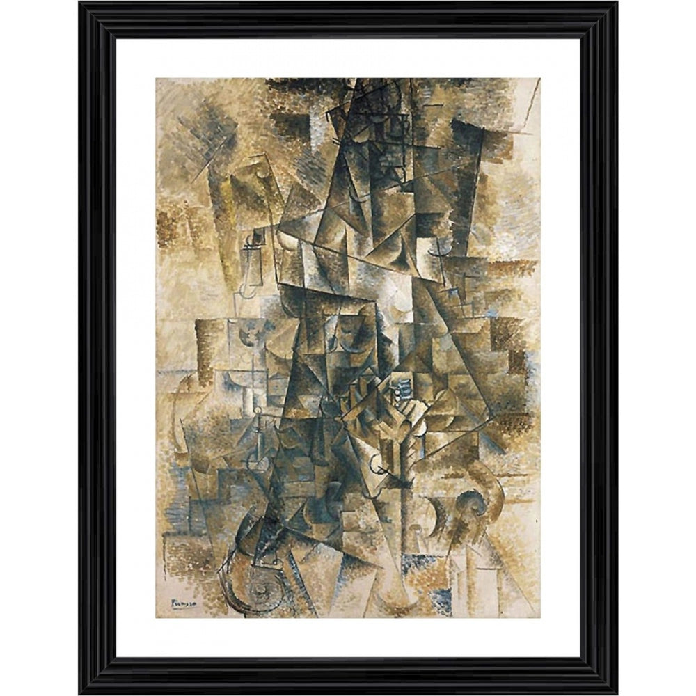 Amfyn The Piano Accordionist 1911 Painting With Wood Photo Frame (Multicolor)