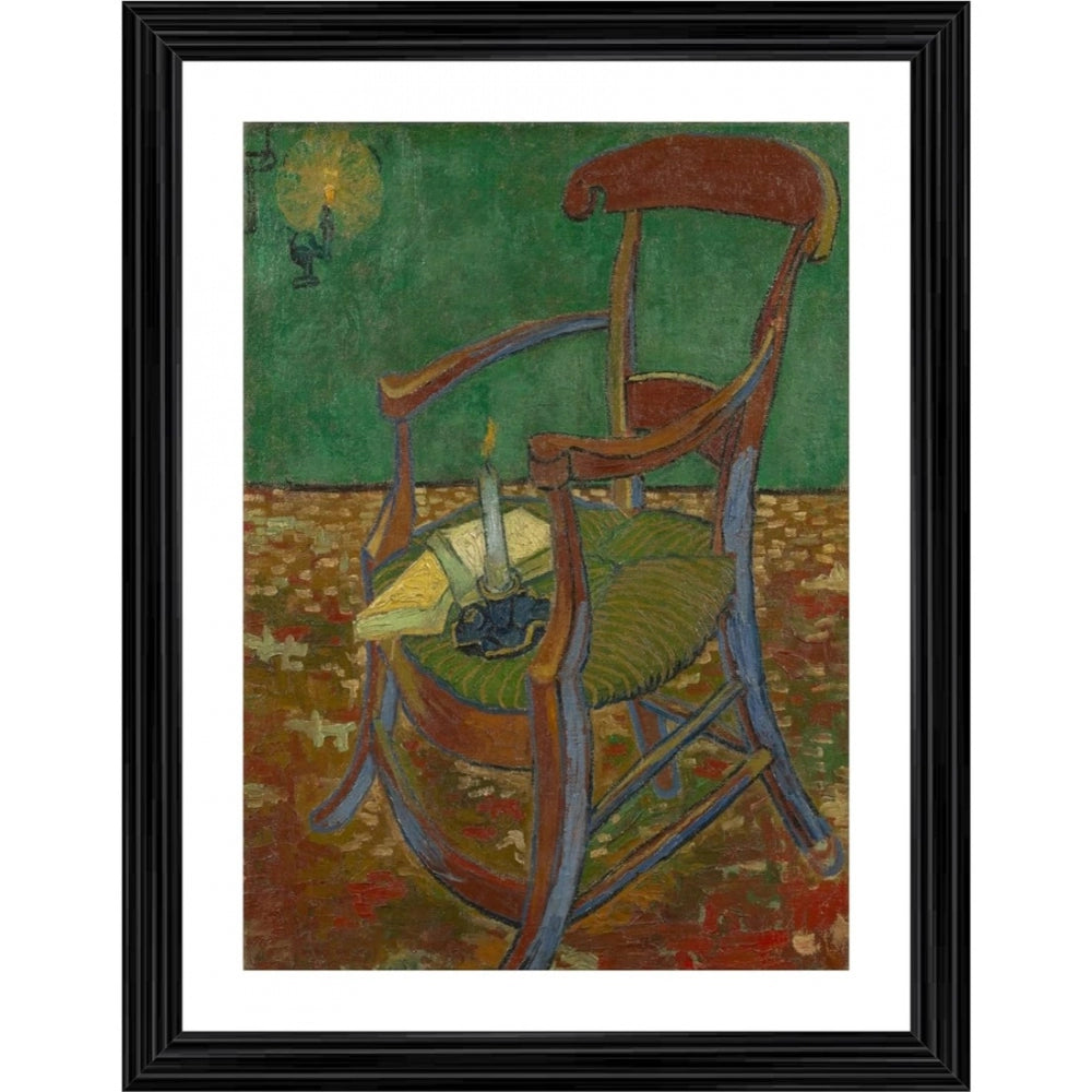 Amfyn Gauguins Chair 1888 Painting With Wood Photo Frame (Multicolor)