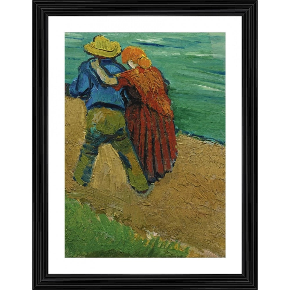 Amfyn Two Lovers in Arles 1888 Painting With Wood Photo Frame (Multicolor)