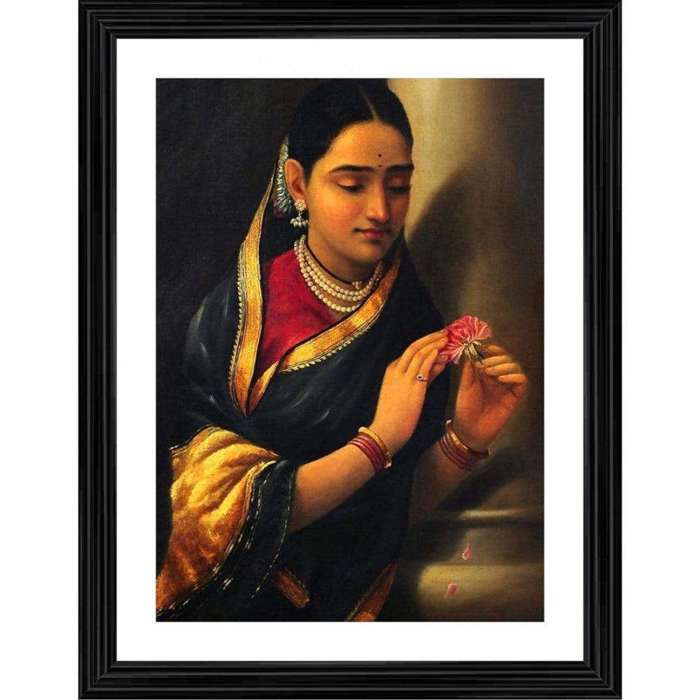 Amfyn Woman in the Stolen Interview 1906 Painting With Wood Photo Frame (Multicolor)