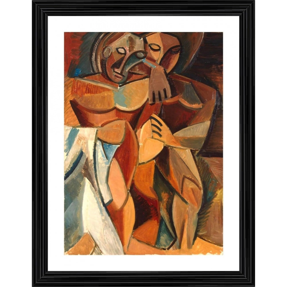 Amfyn Friendship 1908 Painting With Wood Photo Frame (Multicolor)