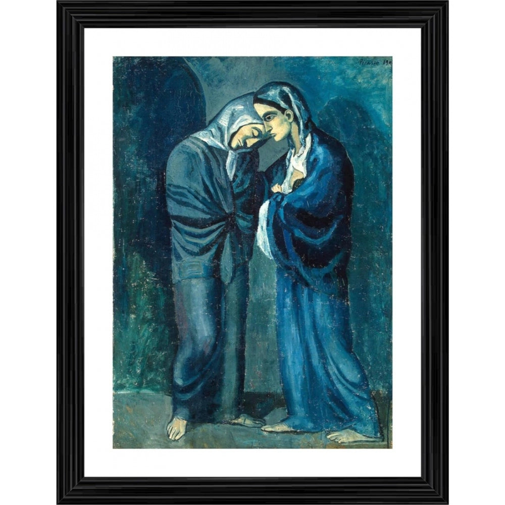 Amfyn The Two Sisters 1902 Painting With Wood Photo Frame (Multicolor)