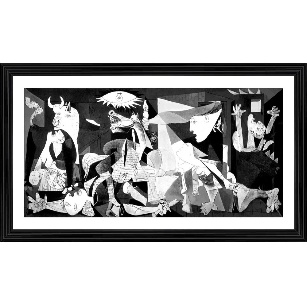 Amfyn Guernica 1937 Painting With Wood Photo Frame (Multicolor)