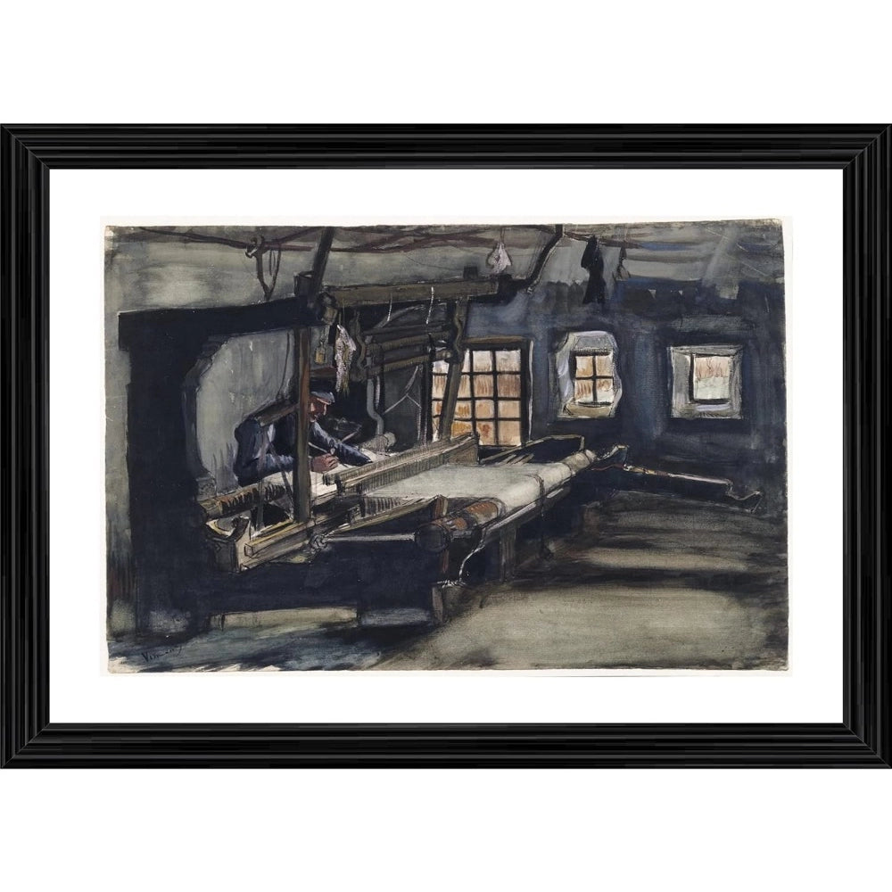 Amfyn Weaver 1884 Painting With Wood Photo Frame (Multicolor)