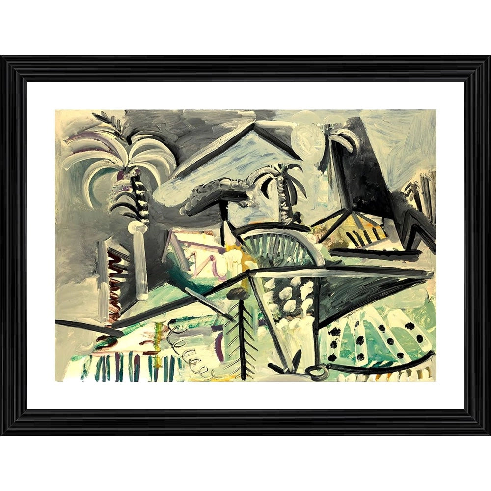 Fashion Landscape 1972 Painting With Wood Photo Frame (Multicolor)