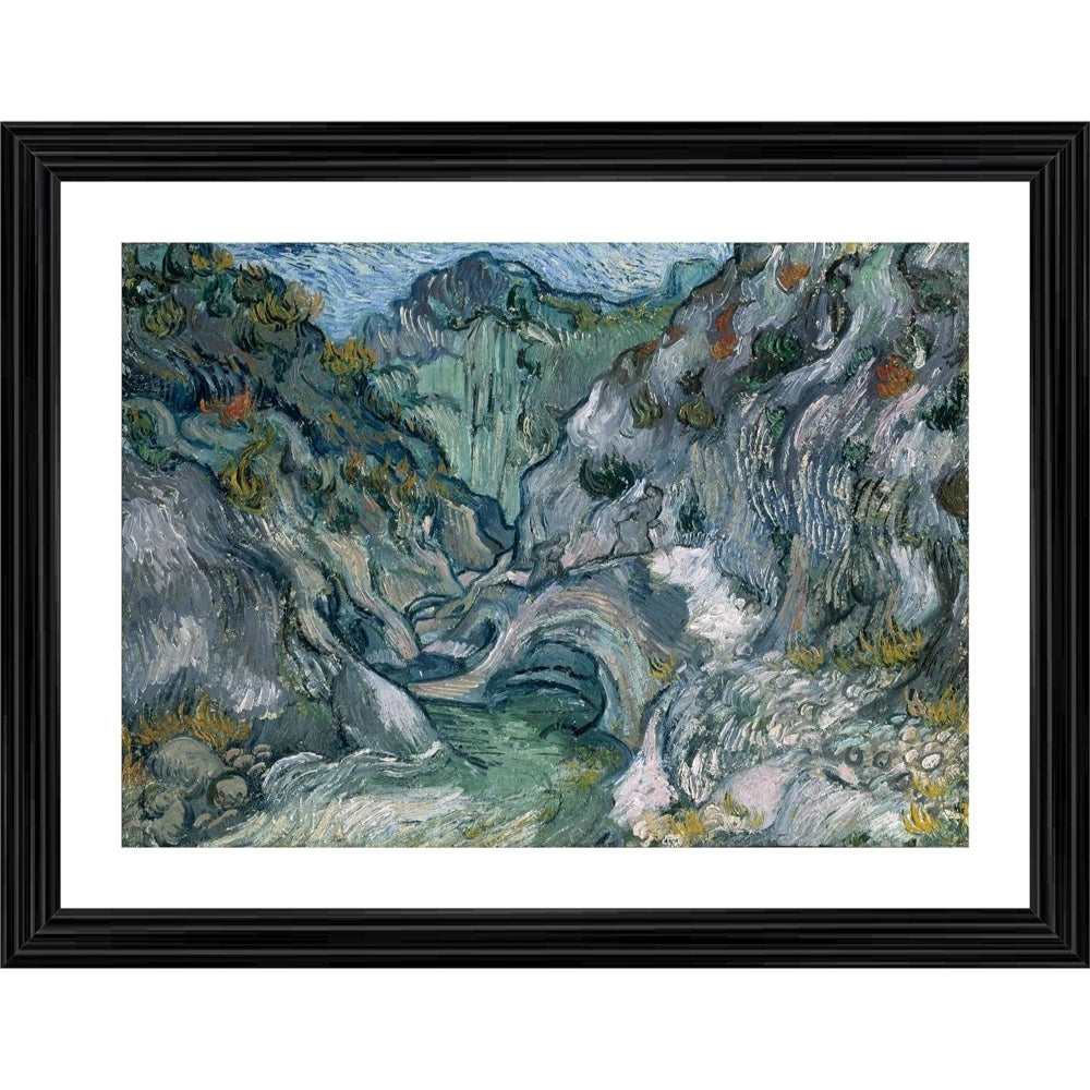 Amfyn Ravine 1889 Painting With Wood Photo Frame (Multicolor)